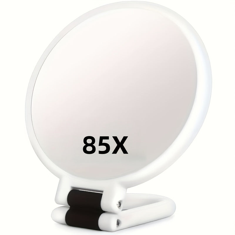 Handheld Magnifying Mirror 85X High Magnification for Makeup – 360° Adjustable Handle, Dual Sided 1X 80X, Colorful Border Compact Portable