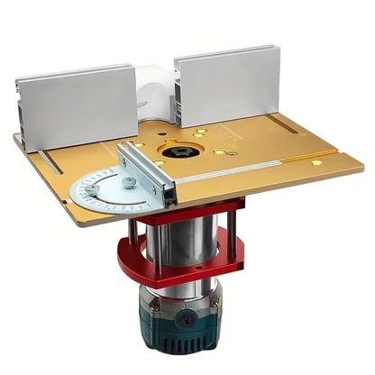 Aluminum Router Table Insert Plate with Fence & Miter Gauge - Precision Woodworking Tool, Dual Function Design