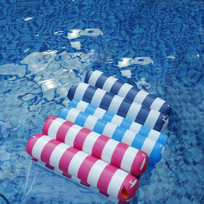 Striped Mesh Pool Float Hammock Set with Five- or Eight-Pack Colorful Options for Seated or Reclined Pool Use