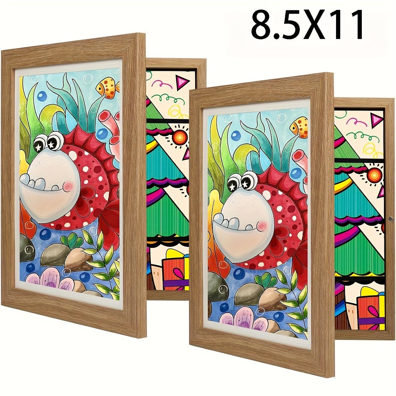 Kids Artwork Frame Front Opening Changeable 8.5x11 Children Art Display Picture Frame Holds for Entryways, Bedrooms and Living Spaces