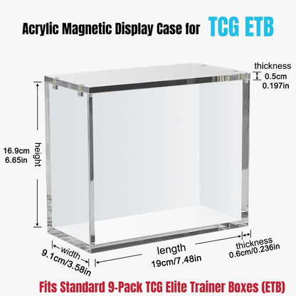 Pokemon Acrylic Display Case with UV Protection, 6MM Thick Crystal Clear Case for Booster Box & Elite Trainer Box