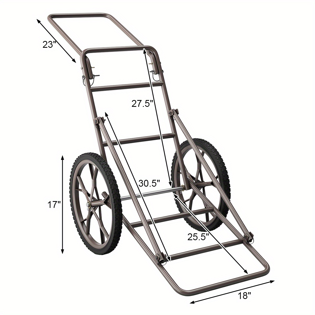 Deer Cart Folding Hunting Hauler Steel Frame 17" Wheels Utility Gear Dolly for Game & Tree Stand Transport