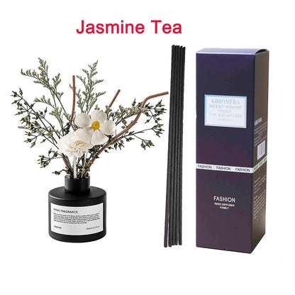 Reed Diffuser with Real Flowers & Essential Oil - Home Fragrance Scent Sticks for Bedroom Bathroom Living Room