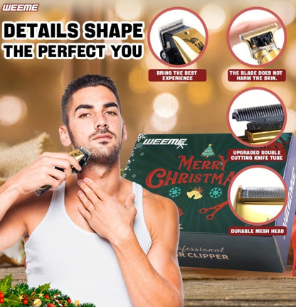 Hair Clippers & Trimmers WEEME Golden Three-Piece Set with Full-Size Clipper, T-Blade Detailer and Foil Shaver