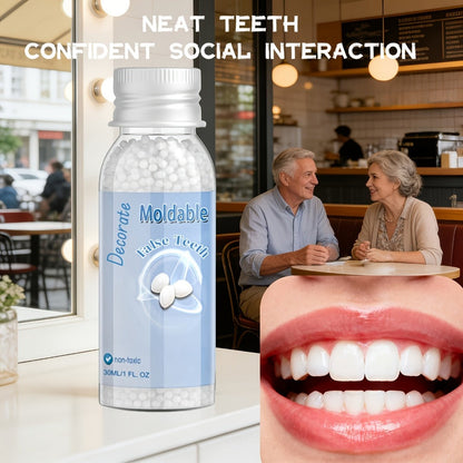 Moldable Fake Teeth Kit for Adults & Seniors, Temporary Dental Veneers Missing Tooth Filling Snap On Teeth