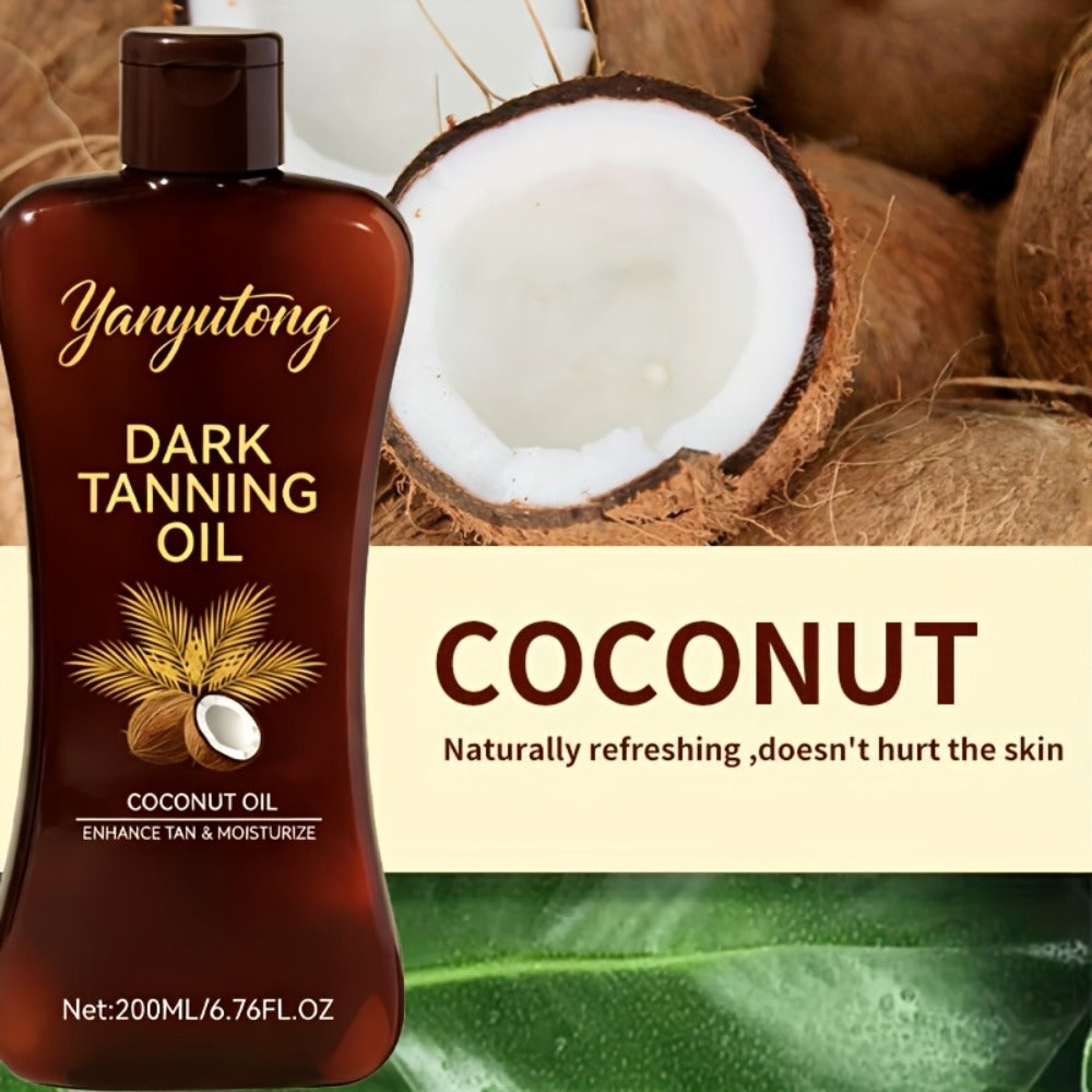 Sun Tanning Oil 200ml – Deep Golden Tan Accelerator Body Oil for Beach & Outdoor, Moisturizing & Nourishing Summer Skin Care for All Skin