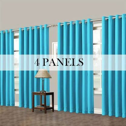 Grommet-Top Blackout Curtain Options in Nine Colors with Seven Width, Length or Panel-Count Labels