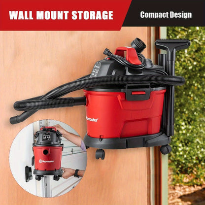 Wall Mount Wet Dry Vacuum 3.2 Gallon 2.5 Peak HP, Space-Saving Shop Vac with Cloth Filter for Wet Spills & Dry Debris