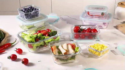 Glass Food Storage Containers 16-Piece Set 8 Glass Bowls with 8 Sealed Lids BPA Free Dishwasher Microwave Refrigerator Safe Meal Prep