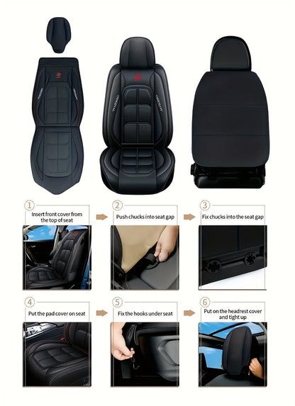 Padded Car Seat Covers in Five Colors with Single Front, Front Pair or Five-Seat Set Options