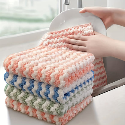 Microfiber Cleaning Cloths 18 Pack Ultra-Fine Fiber Reusable Dishwashing Cloths Knit Texture Multi-Color Assorted for Home Kitchen Dish