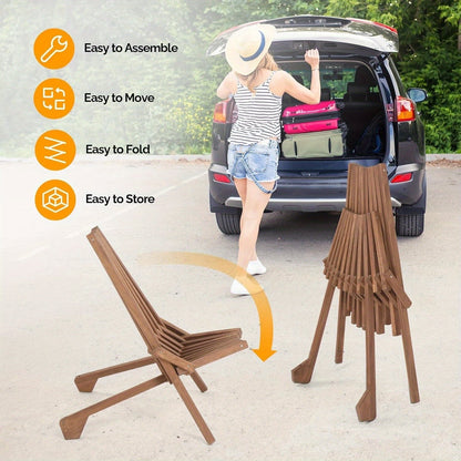 Wood Folding Outdoor Chairs Set of 1/2/4 for Camping, Travel and Outdoor Use, with the Listed Configuration