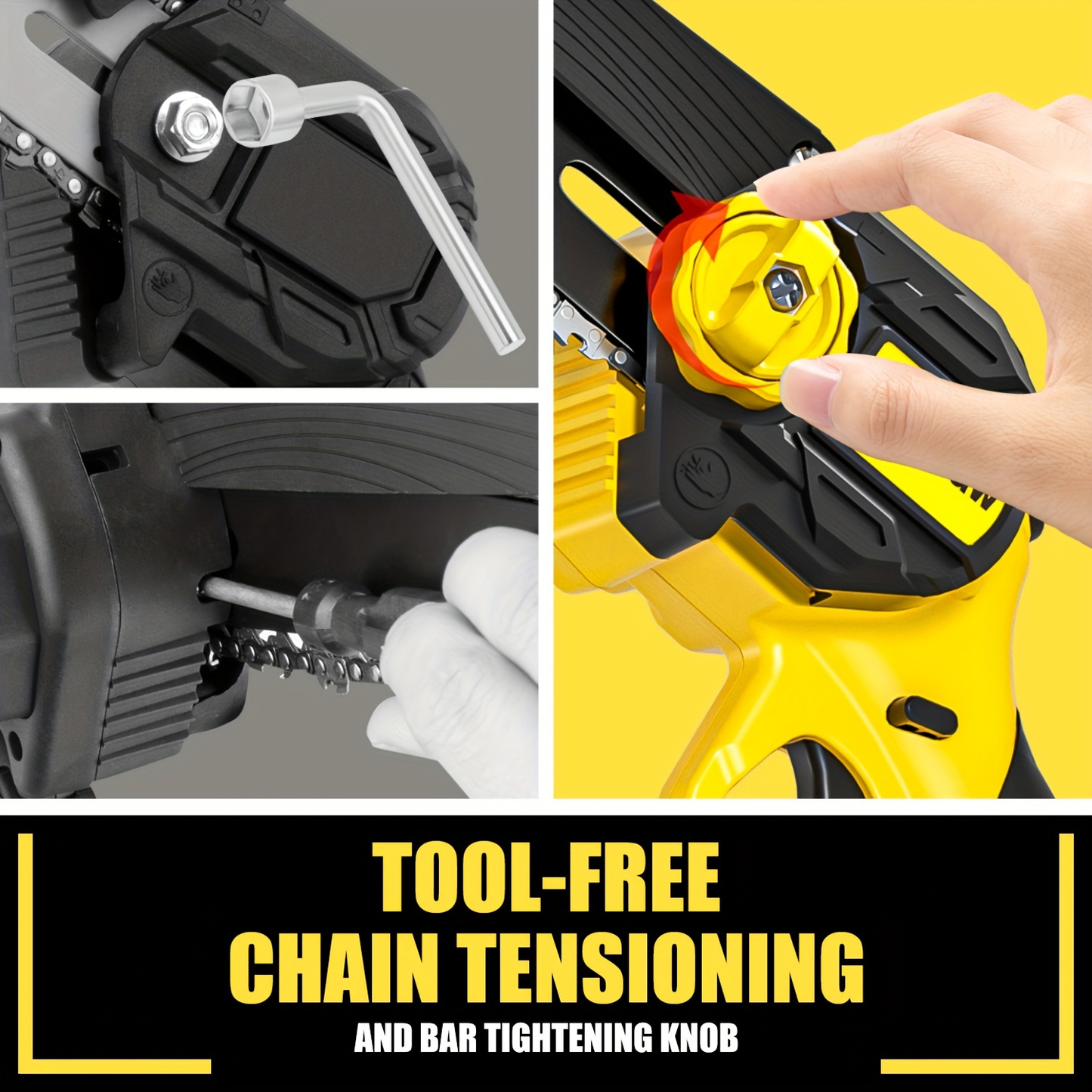 Cordless Mini Chainsaw 8 Inch with 2x2.0Ah Batteries & Charger, Auto Oiler, Chain Tensioning, 26ft/s Speed for Tree Branches & Yard Work