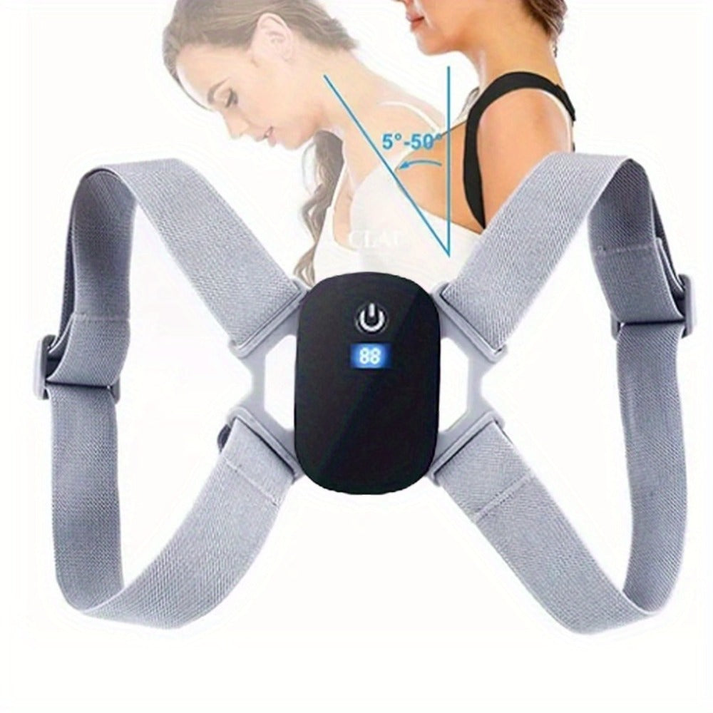 Smart Posture Corrector with Vibration Alert, Wireless Rechargeable Posture Trainer & Back Support Belt for Men Women