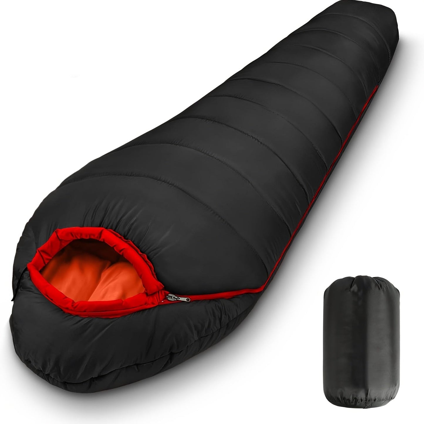 Mummy Sleeping Bag 15°F & 32°F – 3-4 Season Cold Weather Sleeping Bag for Adults, Ripstop Polyester Lining, Anti-Snag Zipper