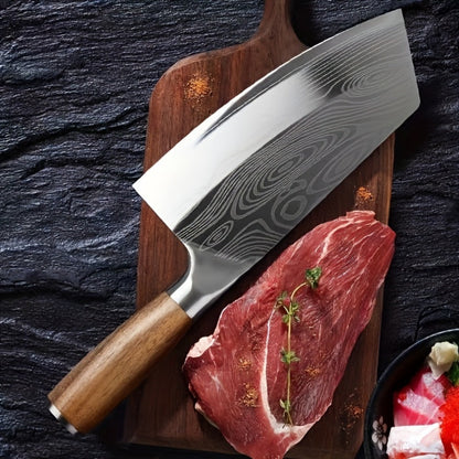 Damascus Chef Knife Set, Sharp Stainless Steel Kitchen Knife with Damascus Pattern Blade for Chopping Vegetables