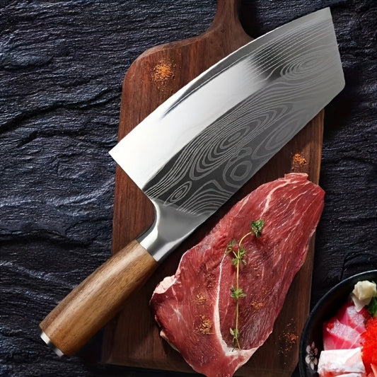 Damascus Chef Knife Set, Sharp Stainless Steel Kitchen Knife with Damascus Pattern Blade for Chopping Vegetables