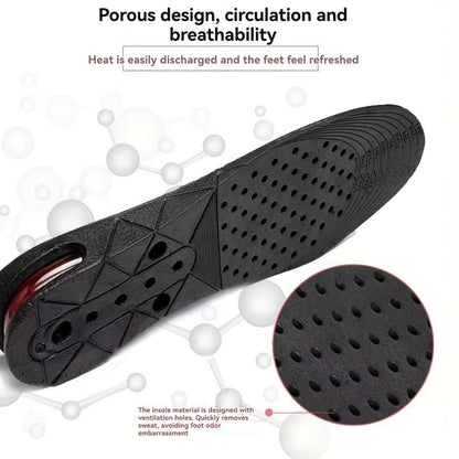 Height Increase Insoles 4-Layer Air Cushion Heel Lift Elevator Shoe Inserts 1 Pair Men Women Adjustable 1.2 to 3.5 Inch Taller Insole