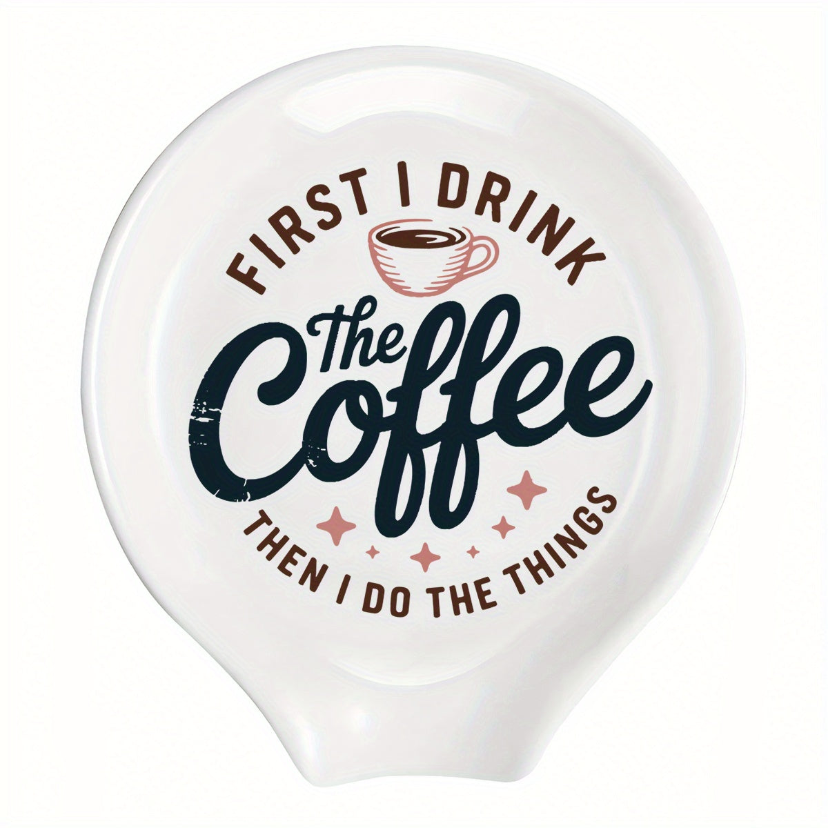 Ceramic Spoon Rest Funny Coffee Quote, "A Cup of No Return" Ceramic Utensil Holder for Coffee & Tea Spoons
