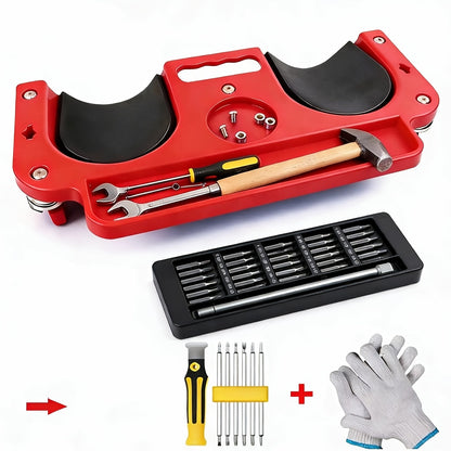 Rolling Knee Creeper Pad with Built-In Tool Tray – ABS High-Impact Frame, Cushioned Kneeling Pad for Car Repairs, Carpentry & Flooring