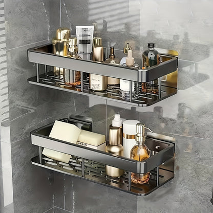 Shower Caddy Wall Mounted Stainless Steel 2-Pack – Rust-Resistant 2-Tier Bathroom Shelf Organizer, Corner Storage Rack for Shower Bathtub