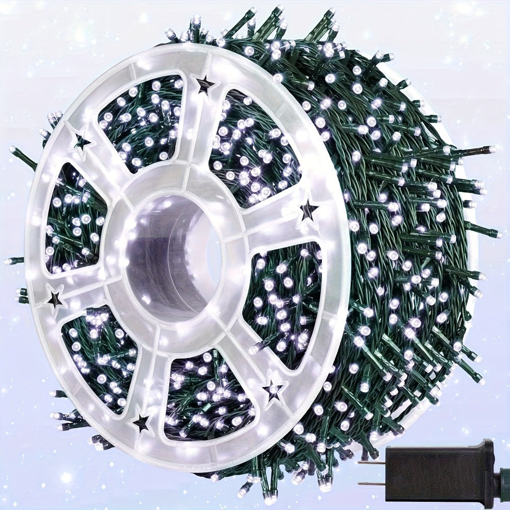 500 LED Christmas String Lights 170 Feet, 8 Lighting Modes with Memory Plug, Transparent Wire Outdoor Lights for Christmas Tree