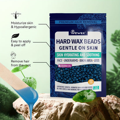 Hard Wax Beads 450g Brazilian Strong Adhesion No-Strip – Precision At-Home Waxing for Bikini Legs Underarms Arms Body Face