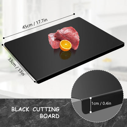 Cutting Board Acrylic Counter-Lip Surface in Black or Clear, Two Sizes and Standard or Thickened Options