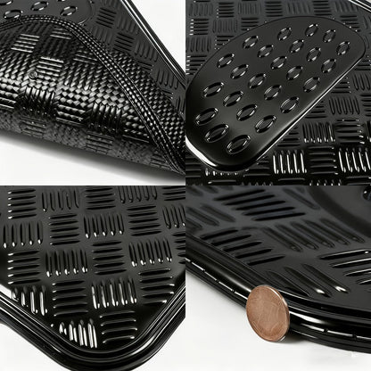 Molded Car Floor Mats, Four-Piece Front and Rear Set with Trim Lines in Six Color Options for Vehicle Footwells