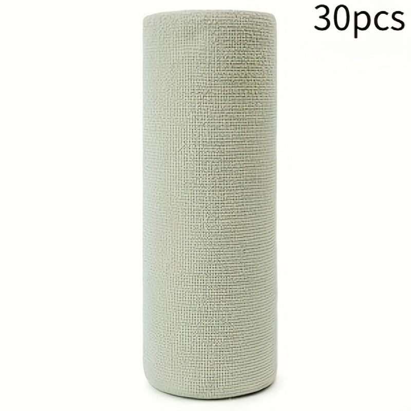 Reusable Microfiber Cleaning Towels 30-Pack, Kitchen Dish Cloth Roll, Absorbent Hand-Torn Disposable Napkins