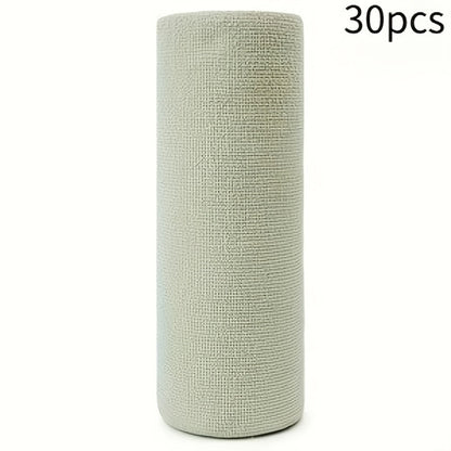Reusable Microfiber Cleaning Towels 30-Pack, Kitchen Dish Cloth Roll, Absorbent Hand-Torn Disposable Napkins