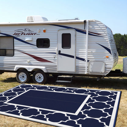 Outdoor Reversible Plastic Straw Rug for Patio Deck RV Camping – Waterproof UV-Resistant Lightweight Mat, Multiple Sizes & Colors