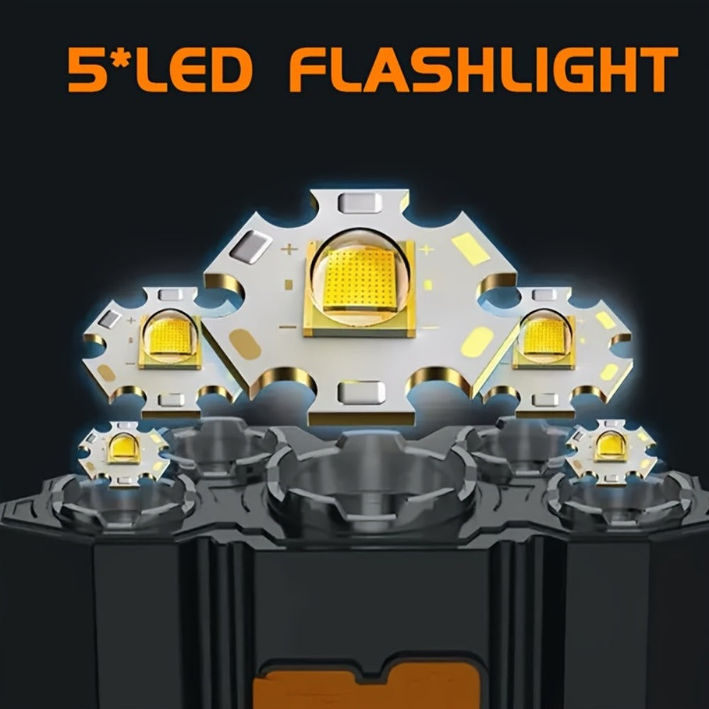 LED Headlamp 4pcs Set - Rechargeable Outdoor Headlamps with 4-Speed Dimming Adjustable Angle for Entryways, Bedrooms and Living Spaces