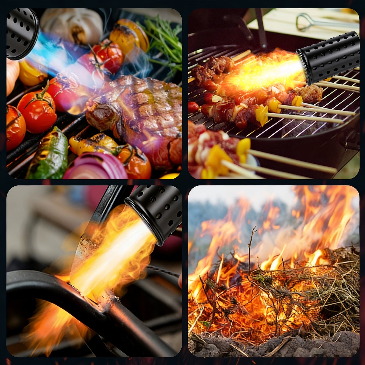 Kitchen Torch Propane Culinary Torch with Adjustable Flame, Safety Lock & Heat Dissipation, Butane Torch for Searing Steak