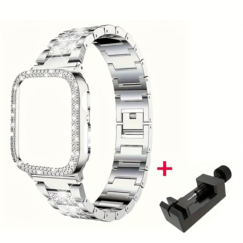Diamond Apple Watch Case & Strap Set for an Everyday Personal Care Routine, with the Listed Configuration