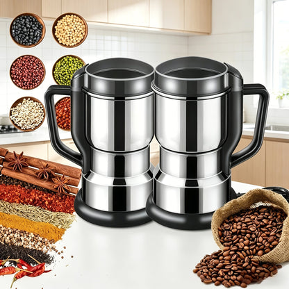 Electric Coffee Grinder 300W 25000RPM, 8-Blade Stainless Steel Spice & Grain Mill for Coffee Beans