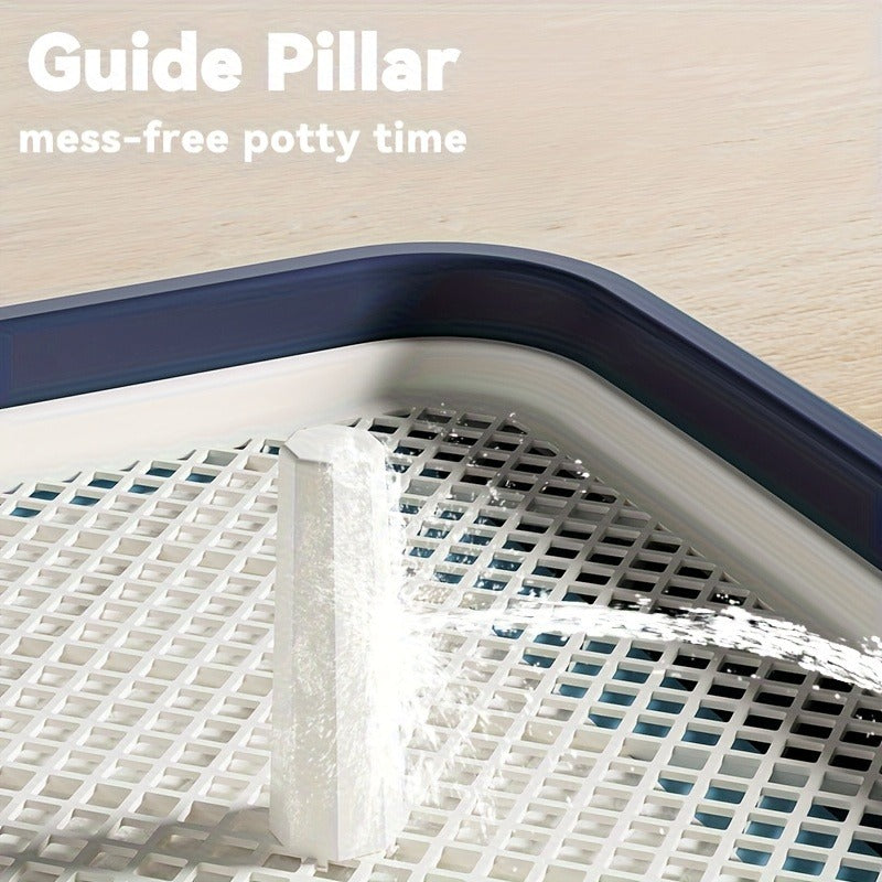 Indoor Dog Potty Tray with Removable Grating – Leak-Proof Puppy Training Toilet, Washable Pee Pad Holder for Apartments