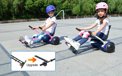 Hoverboard Go Kart Seat Attachment Kit for Kids 6.5"-10" Self Balancing Scooter Conversion Accessories with Off-Road Tires