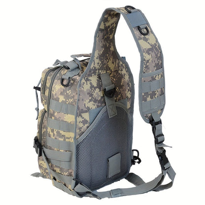 Multi-Pocket Tactical Chest Sling Bag with Adjustable Shoulder Strap in Black, Fern Green or Khaki