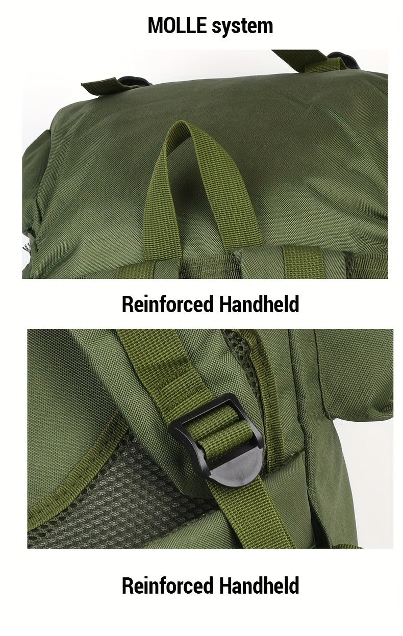 100L-Labeled Tall Tactical Rucksack with Roll-Top Compartment, Lower Pouch and Five Color Options