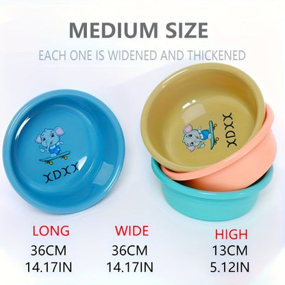 Plastic Wash Basin 12 Quart Stackable Round Tub – Portable Household Washing Bowl for Kitchen, Camping, Face Washing