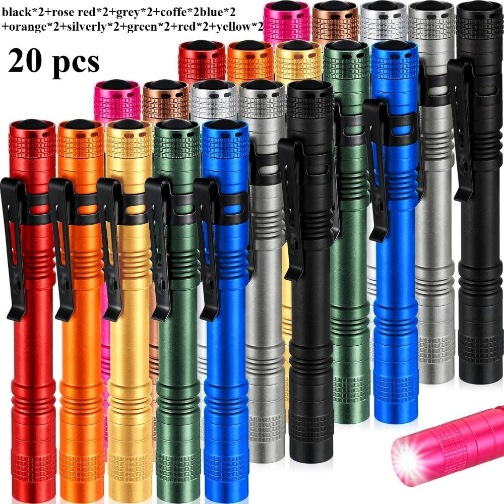 Pen Light Flashlights Bulk Pack with Clip – Mini Slim LED Pocket Torch for Camping, Outdoor, Home & Emergency Use