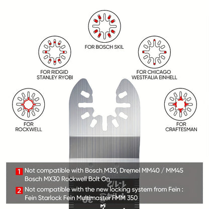 115pcs Oscillating Saw Blades Set with Sandpaper, Multitool Blades for Wood Metal Plastic, Universal Fit for Major Brands