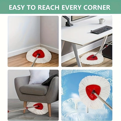 Microfiber Rotary Mop Replacement Heads 360 Degree Triangular Spin Mop Pads Refill Compatible with Rotary Mop Systems Deep Floor Cleaning 2