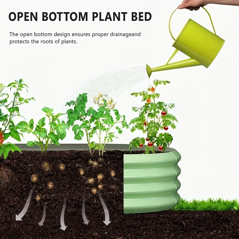 Raised Garden Bed with Trellis 90" Arched Galvanized Steel Planter Kit