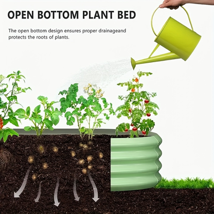 Raised Garden Bed with Trellis 90" Arched Galvanized Steel Planter Kit