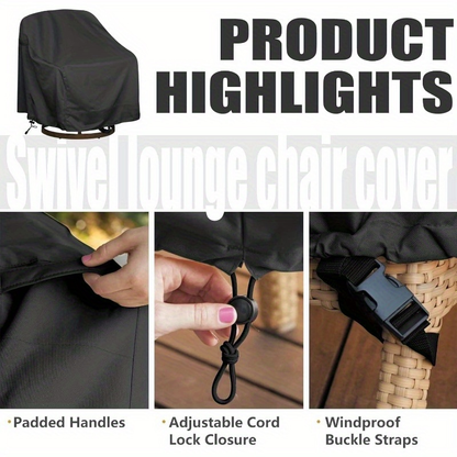 Swivel Patio Chair Covers Waterproof 2 Pack, Heavy Duty Outdoor Furniture Covers 27.5"W x 32.5"D x 43"H, All-Weather UV & Wind Resistant