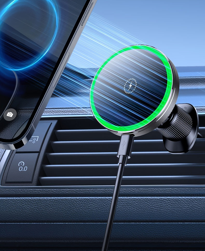 MagSafe Car Wireless Charger for iPhone 12-16 – Magnetic Air Vent Mount with Dual Cooling Fans, Qi1 Fast Charging