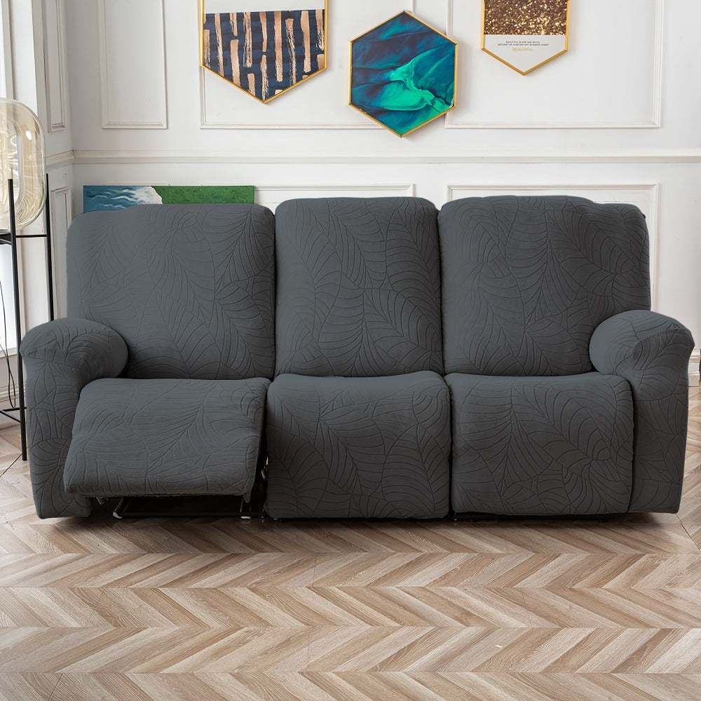 Sofa Cover Big-Leaf Jacquard High-Stretch Recliner Slipcover for 1, 2 or 3 Seats and Console Loveseats