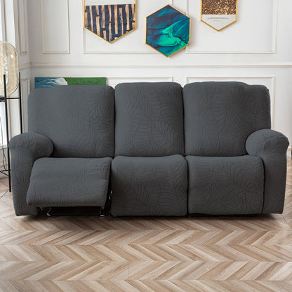 Sofa Cover Big-Leaf Jacquard High-Stretch Recliner Slipcover for 1, 2 or 3 Seats and Console Loveseats